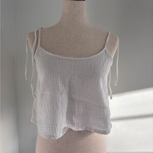 Colsie size medium cotton gauze crop top flowy white